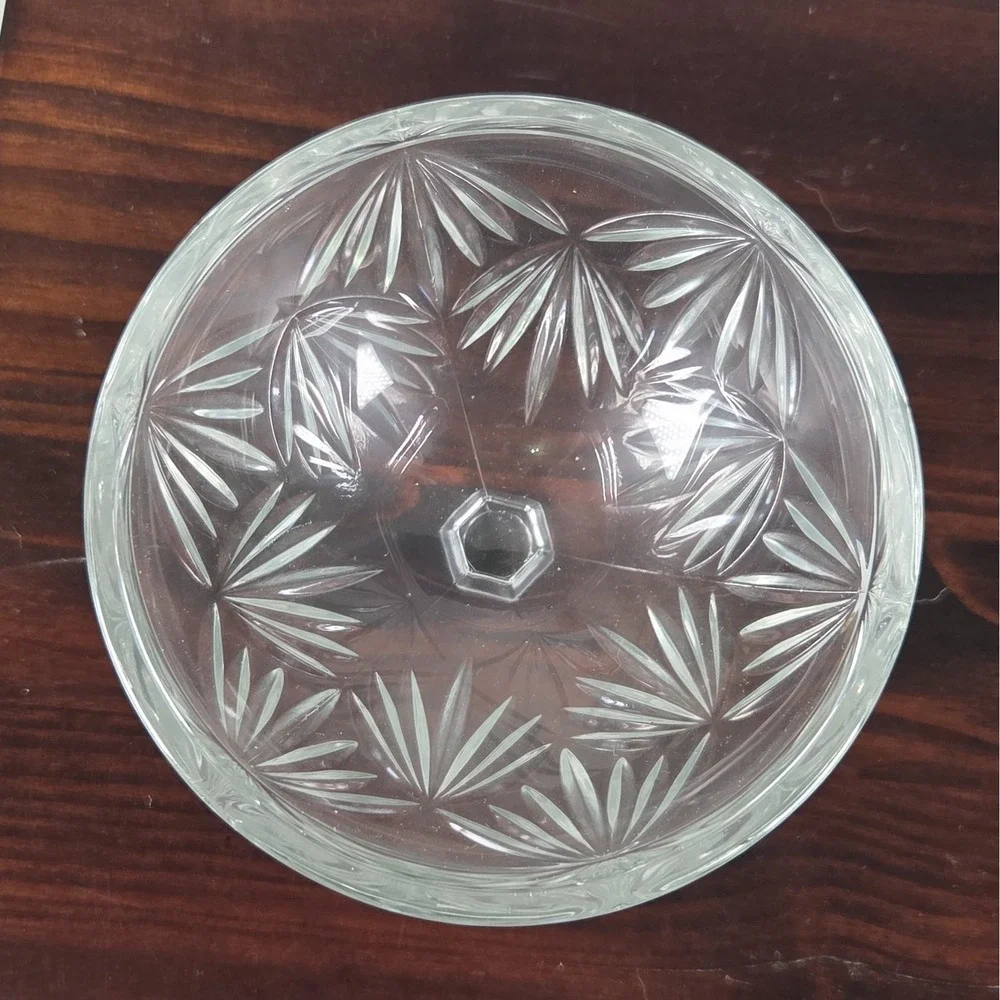 CRISTAL D'ARQUES Clear Crystal Egg Shaped Pedestal Base Candy Dish Lid